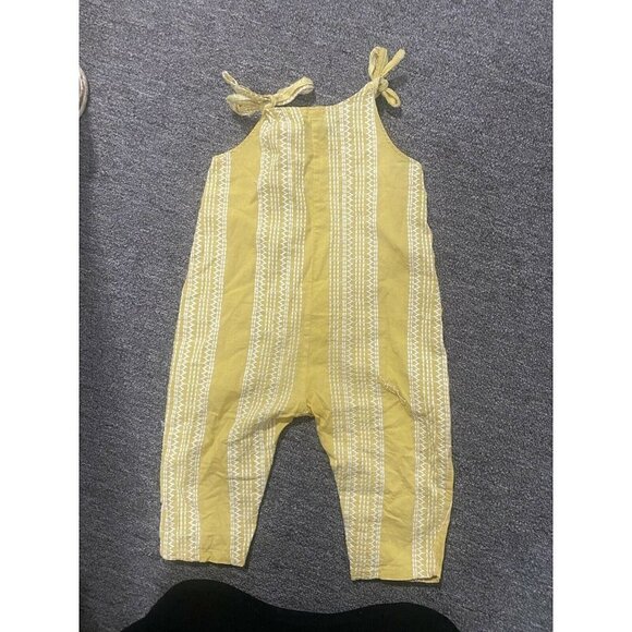 Sissone 100% Cotton Jumpsuit Embroidered Yellow 12 Months Girls One Piece Romper - Picture 6 of 7
